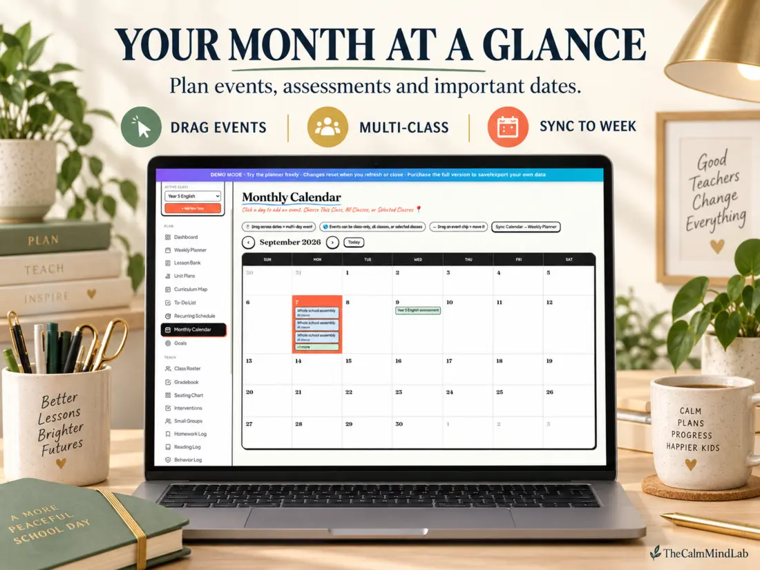 Teacher Planner gradebook feature